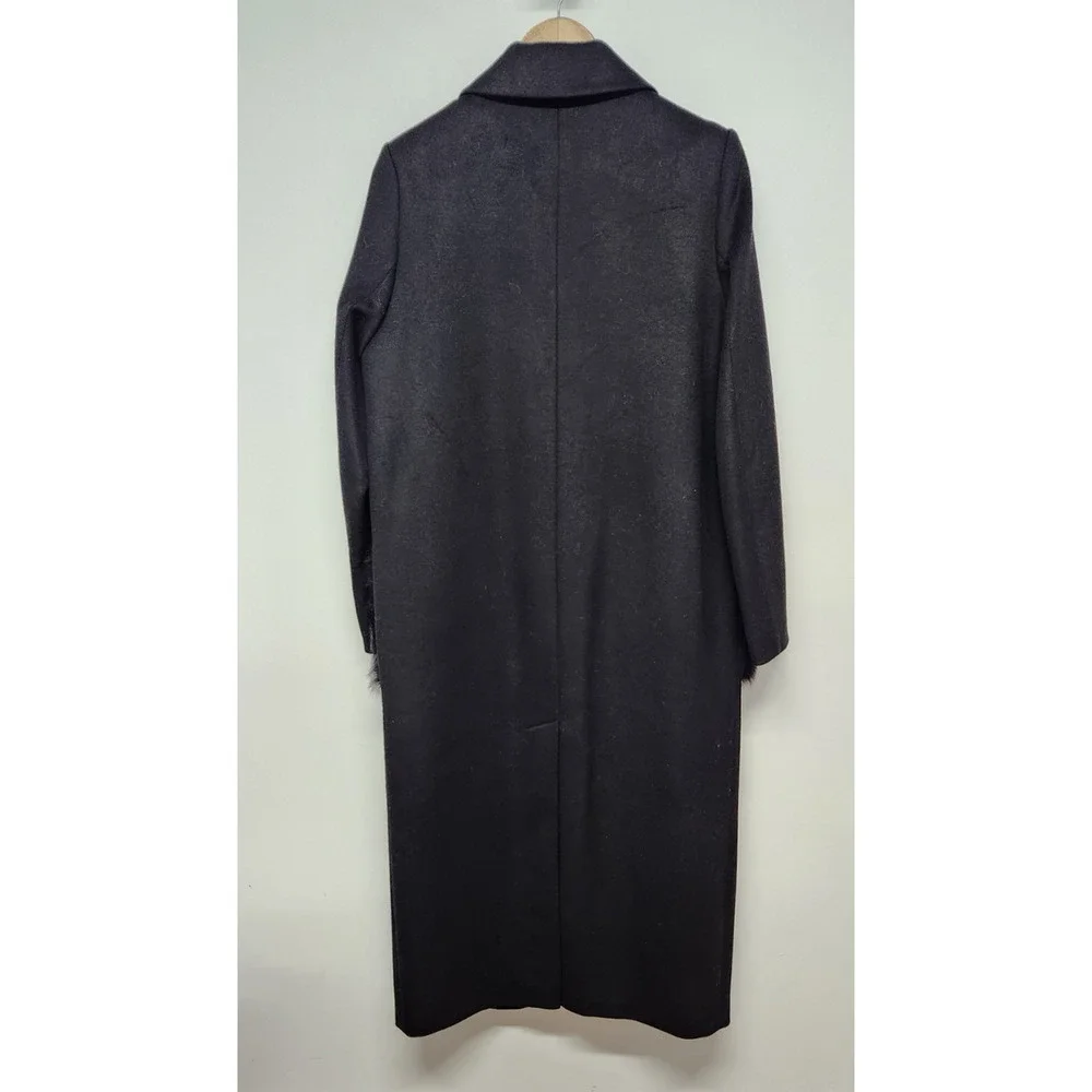 Kobi Halperin Women's Channing Genuine Shearling Trim Black Wool Blend Coat, Sm - Picture 3 of 15